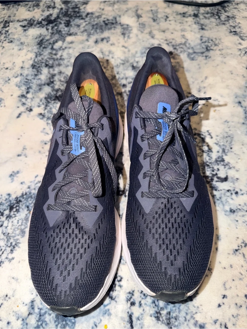 Nike Zoom‎ Winflo 6 Running Shoes Black Blue Men’s Size 10.5